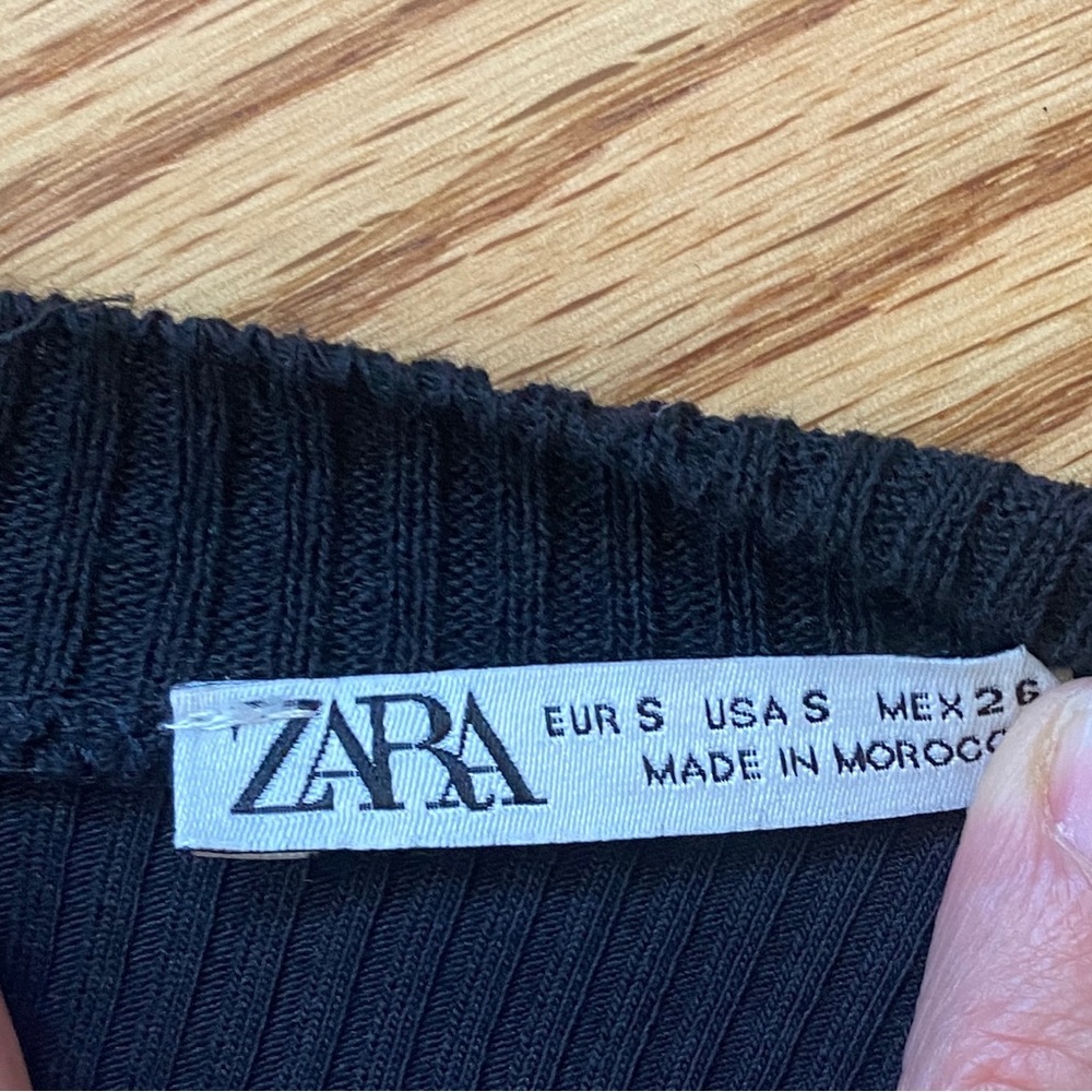 Zara Black Ribbed Unitard Romper - Picture 5 of 5